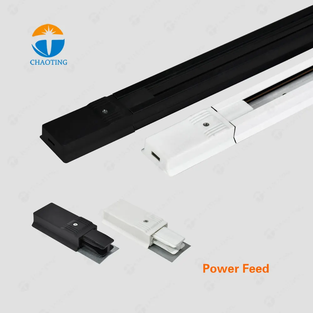 Aluminum 2-Wire Track V-Connector Black/White