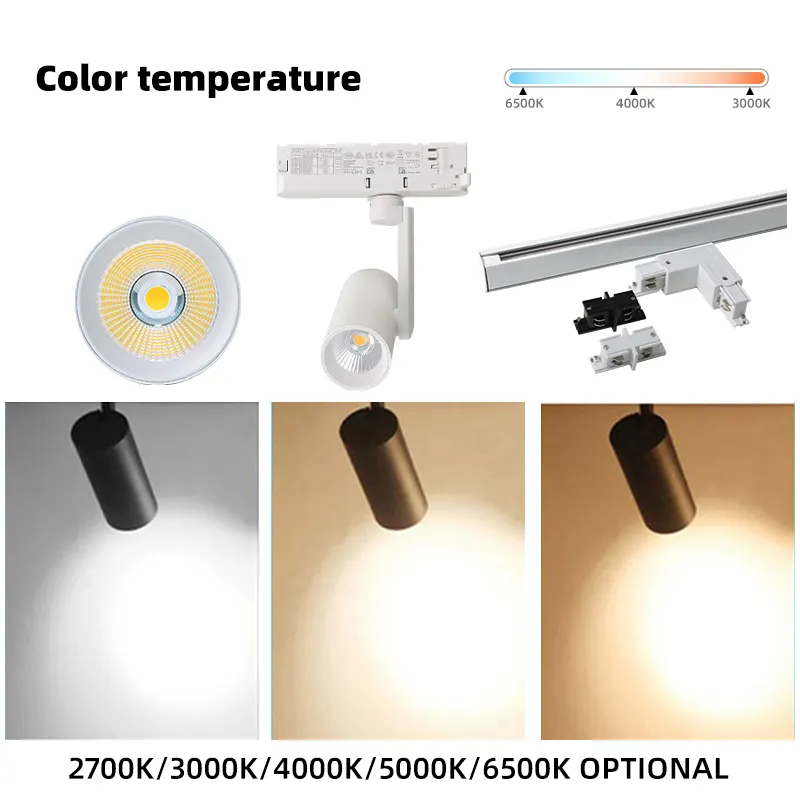 Adjustable Aluminum COB LED Track Spotlight 18-30W