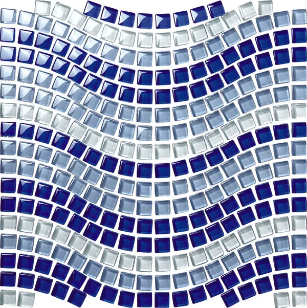 Blue Glass Mosaic Tile 300x300mm 8mm Thick