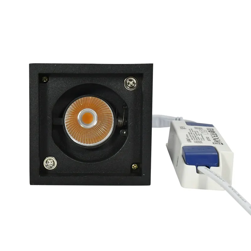 Adjustable Recessed Aluminum COB LED Downlight Black 5-24W