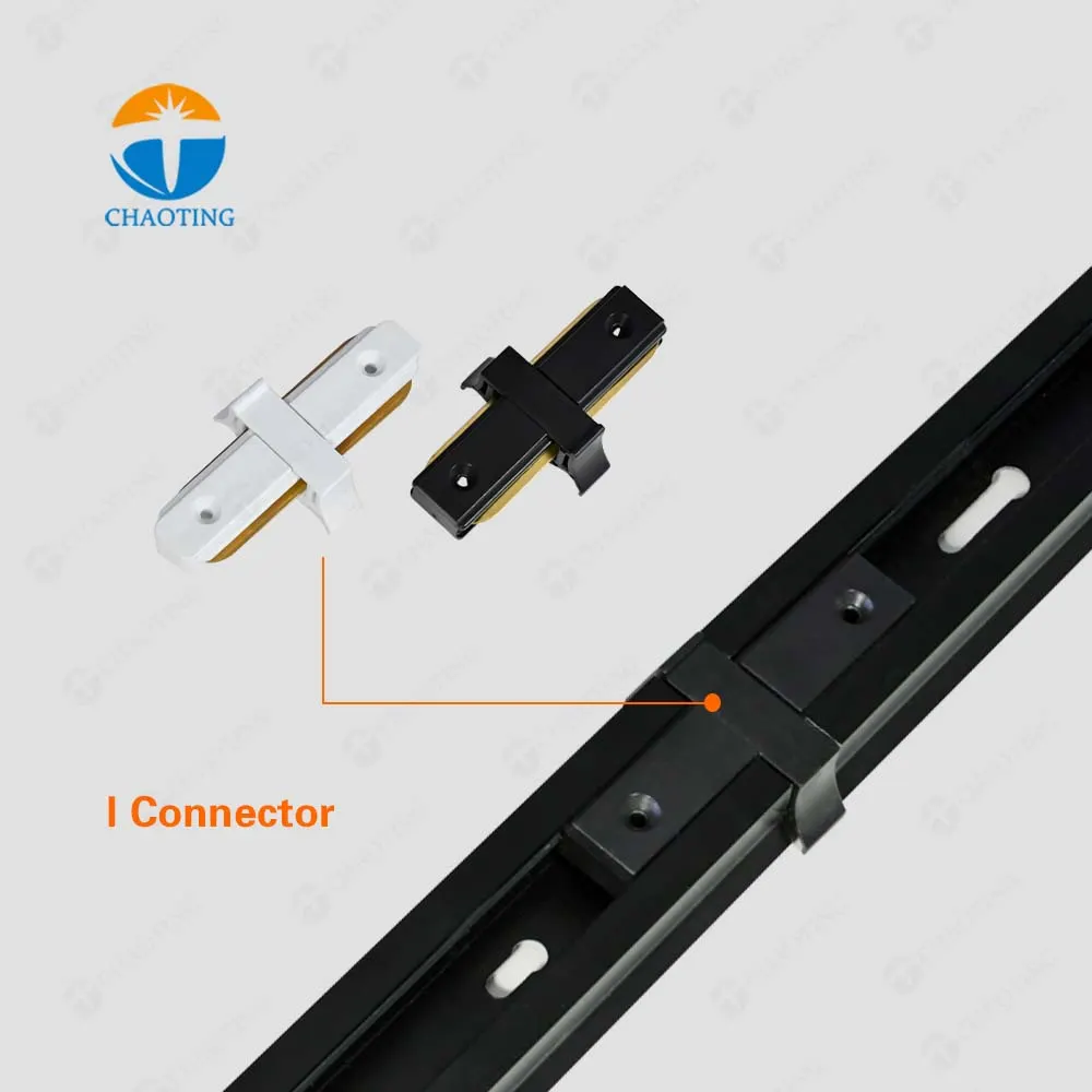 Aluminum 2-Wire Track V-Connector Black/White