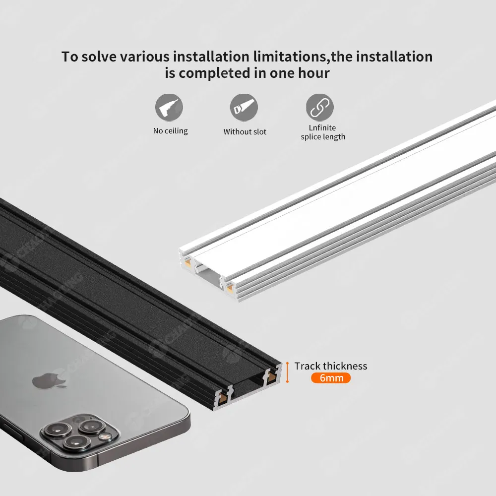 Adjustable Slim Smart Dimmable Magnetic COB LED Track Spotlight 5-12W 48V