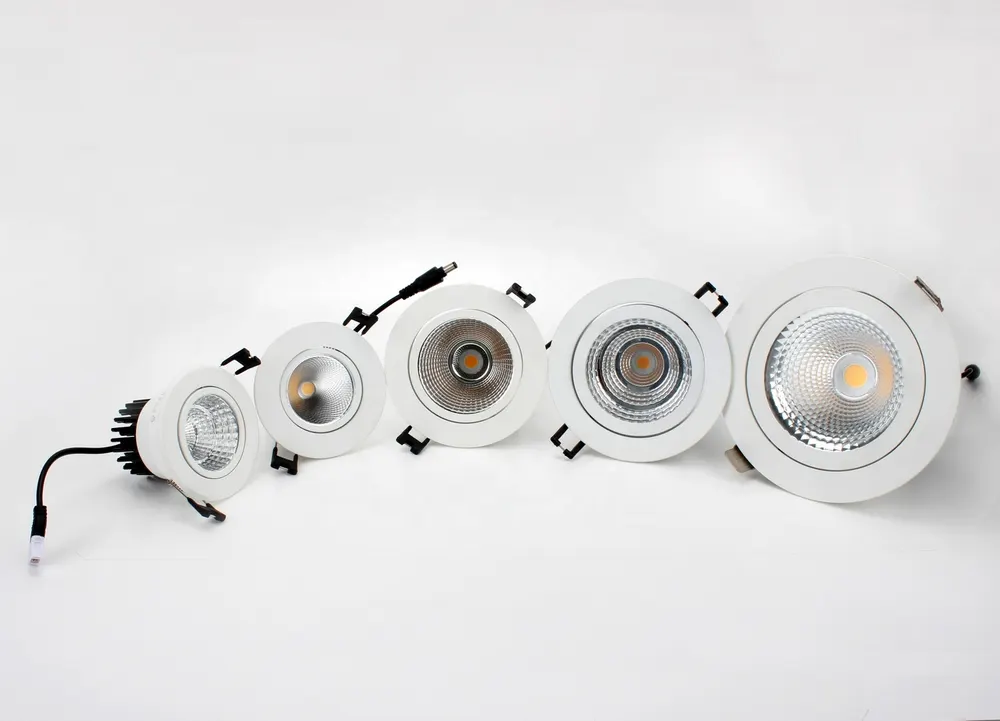 Adjustable Dimmable Recessed COB LED Downlight 20W 3CCT Selectable