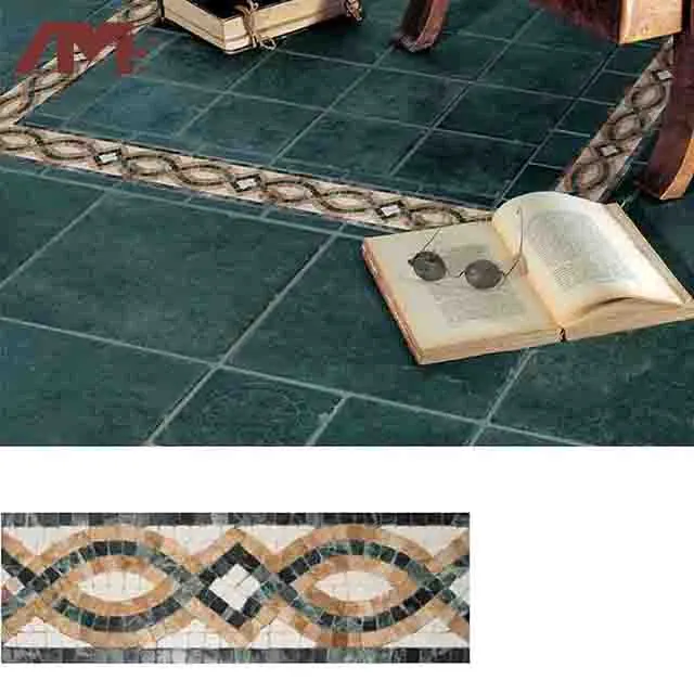 Floral-Pattern Stone Mosaic Tile 100x400mm