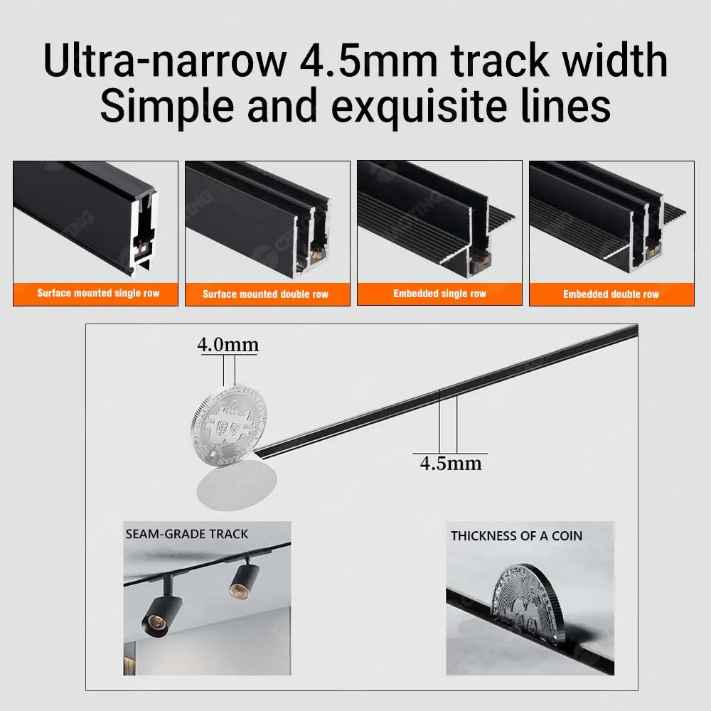 Adjustable Aluminum Magnetic LED Track Spotlight 3-10W 24V/48V