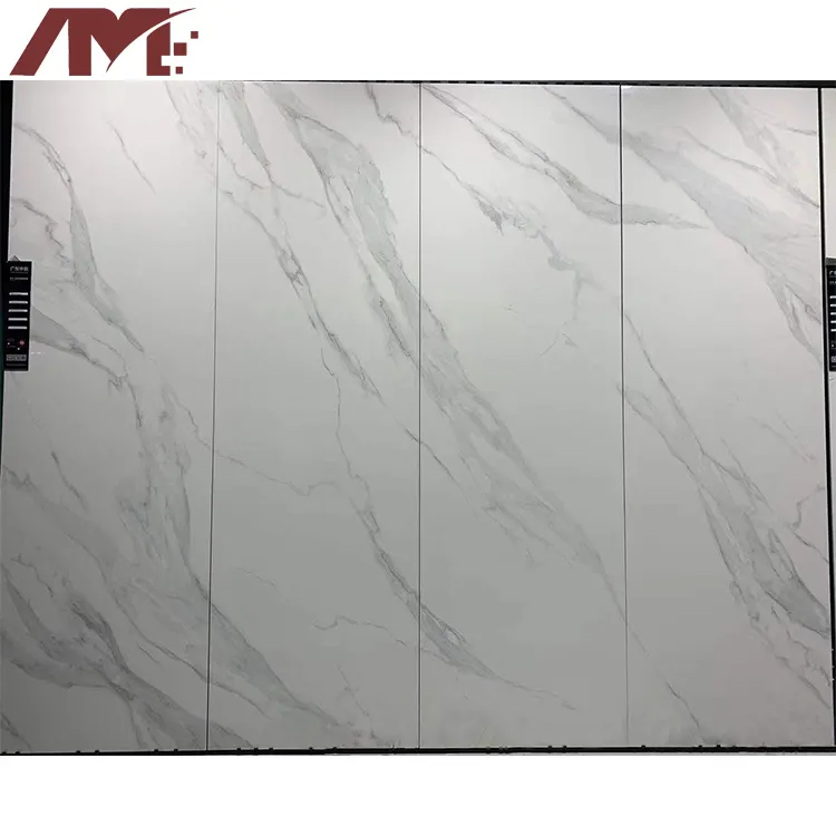 Carrara White Glossy Sintered Stone Slab 800x2600x9mm