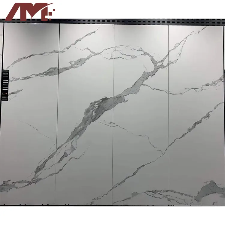 Carrara White Glossy Sintered Stone Slab 800x2600x9mm