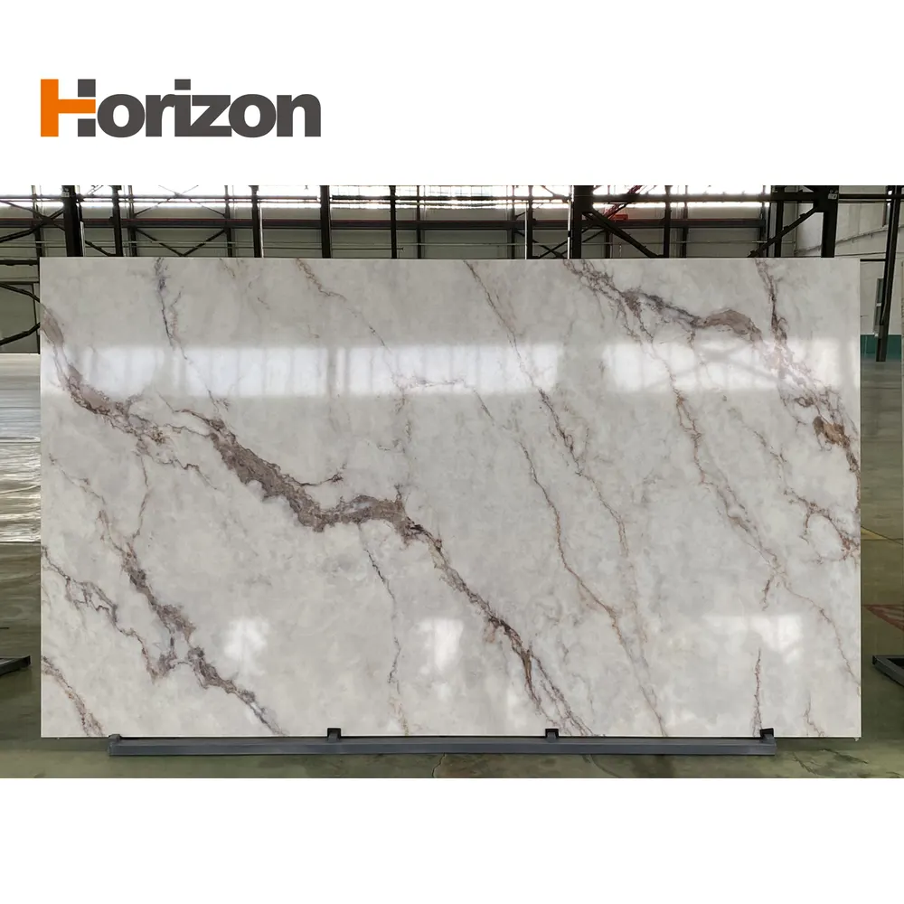 3D-Printed Calacatta White Engineered Quartz Slab