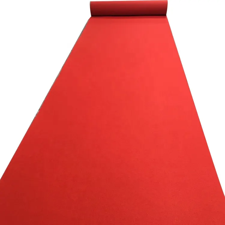 Needle-Punched Red Polyester Exhibition And Event Carpet