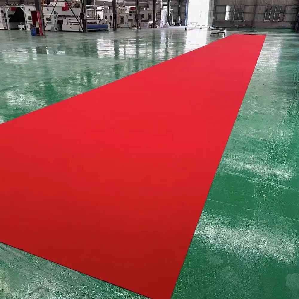 Needle-Punched Red Polyester Exhibition And Event Carpet