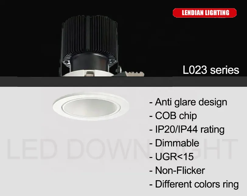 Adjustable Dimmable DALI Recessed LED Downlight White/Gold/Black 6-12W