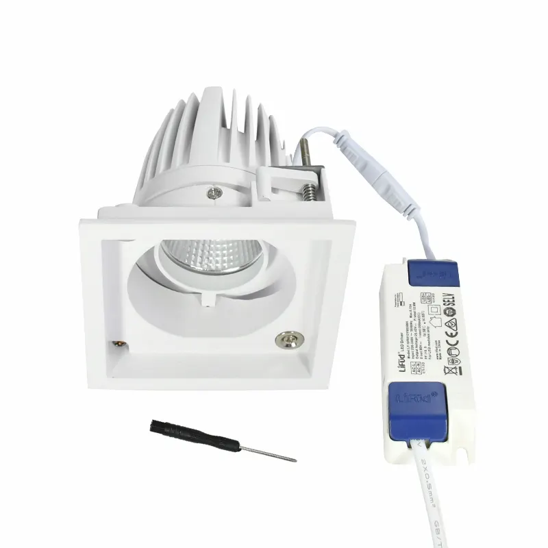 Adjustable Recessed Aluminum COB LED Downlight Black 5-24W
