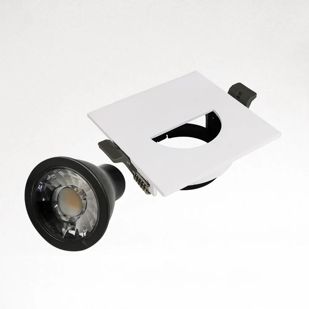 Anti-Glare Recessed Square Aluminum Downlight Housing GU10/MR16