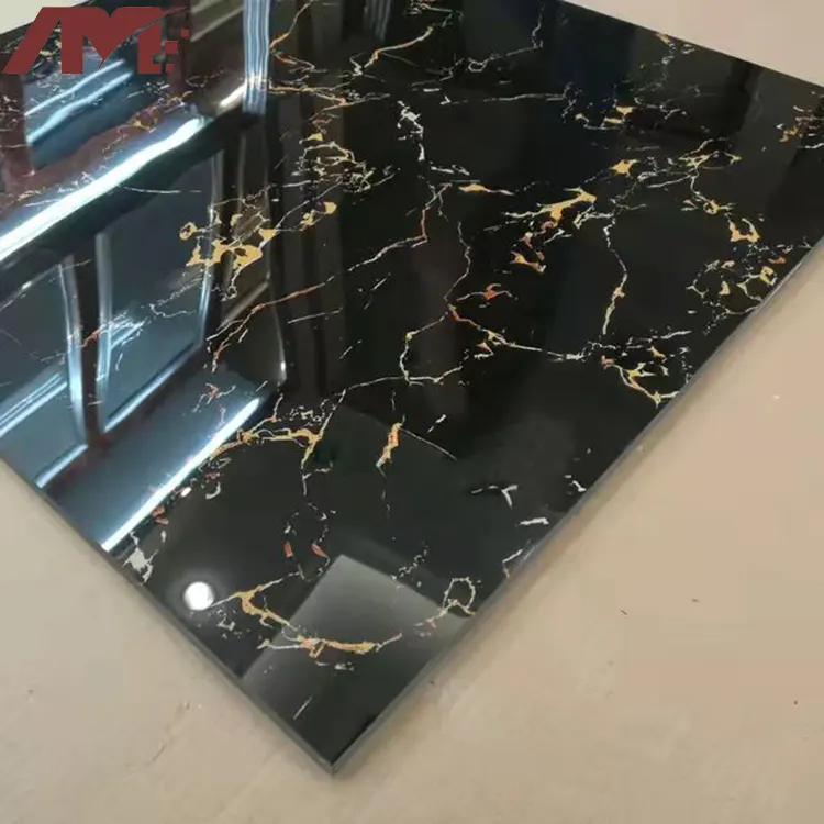 Black/Gold Polished Porcelain Floor Tile 600x600mm