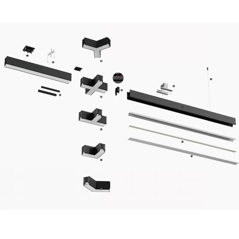 Adjustable Aluminum Linear LED Light Fixture 612x55x75mm 18-45W