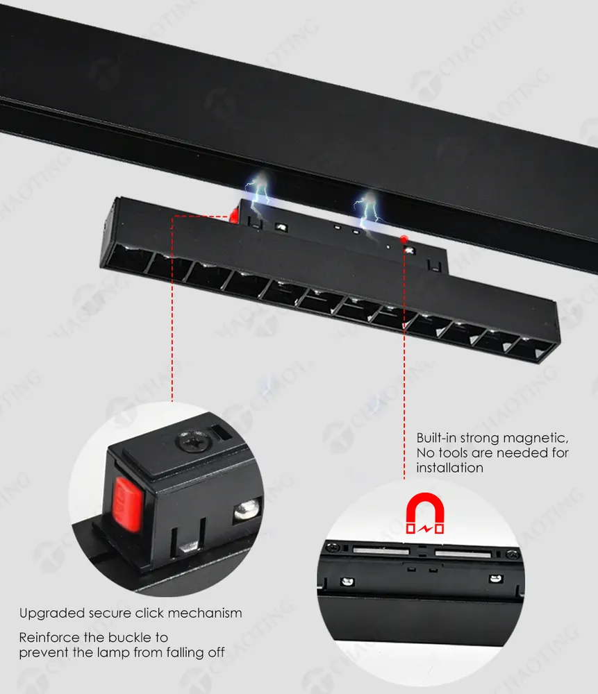 Adjustable Smart Aluminum Magnetic LED Track Spotlight 6-24W
