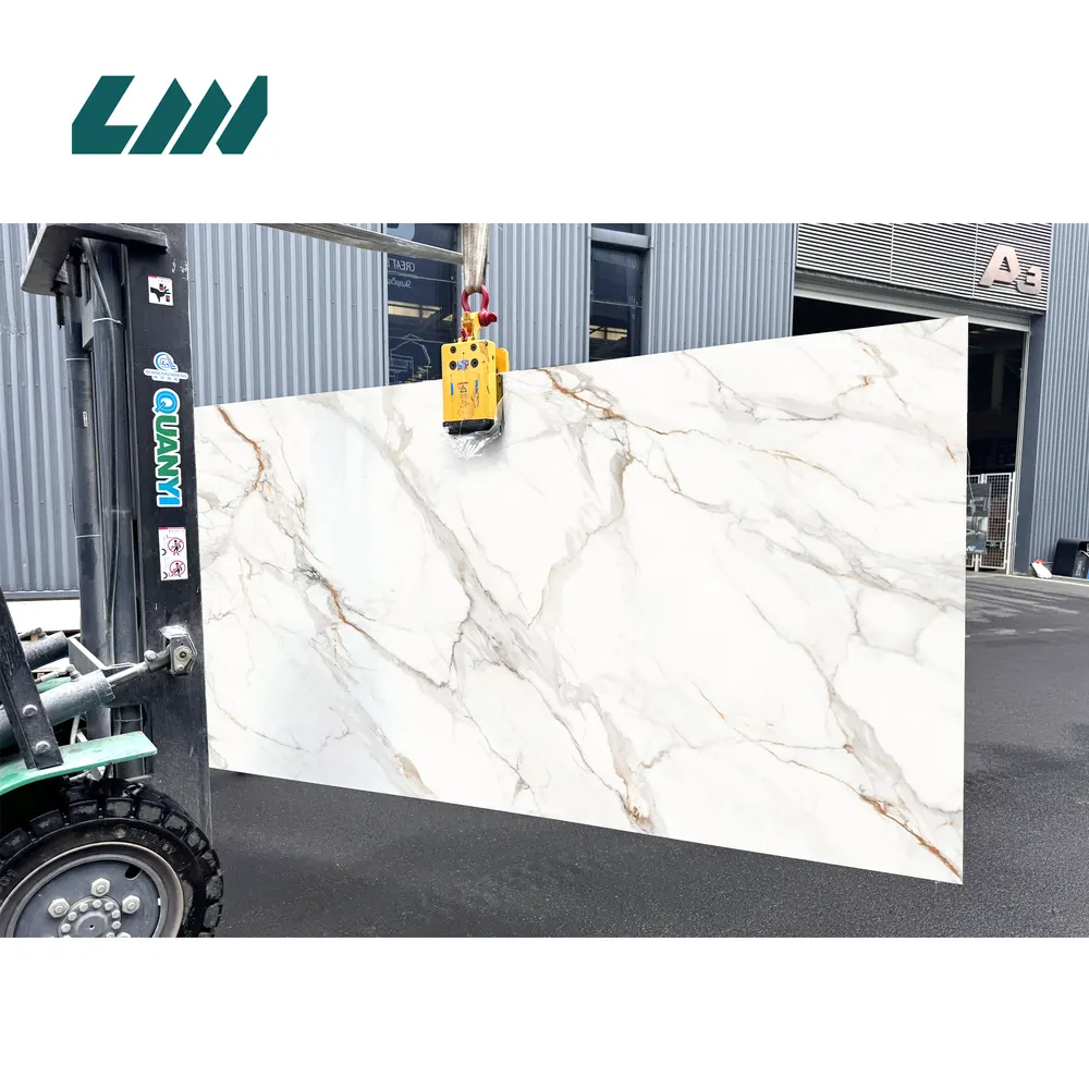 3D-Printed White Engineered Quartz Slab 3200x1600mm