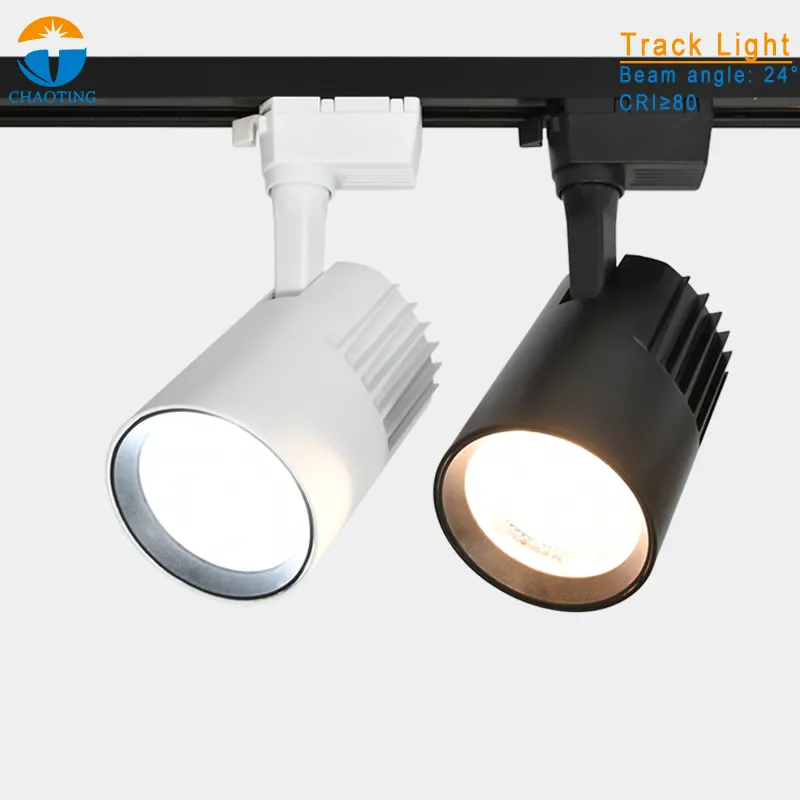 Adjustable Aluminum COB LED Track Spotlight 24-40W 3000K/4000K/6000K