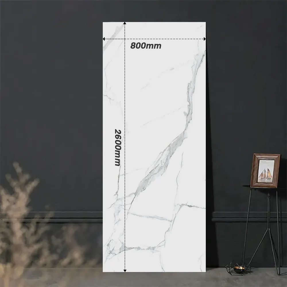 Calacatta White Polished Sintered Stone Slab 800x2600mm