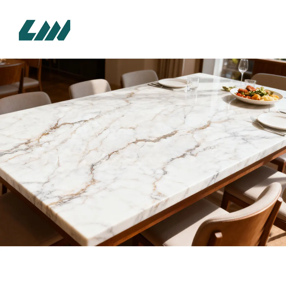 3D-Printed Gold Engineered Quartz Slab 3200x1600mm