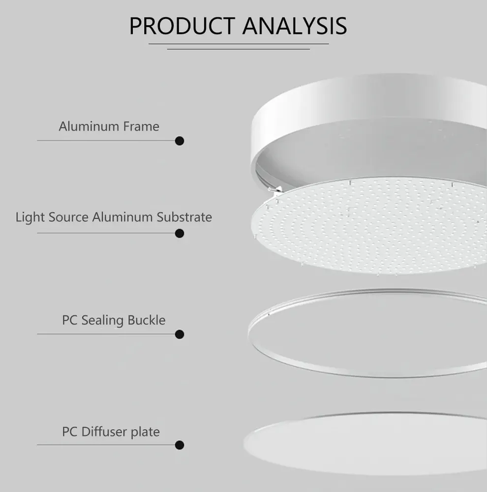 Adjustable Aluminum LED Ceiling Light White 24-100W
