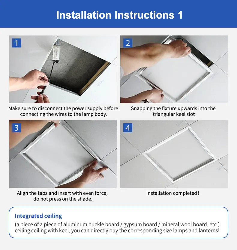 Aluminum LED Panel Light 2x2/2x4/60x60 50-100W 3CCT Selectable