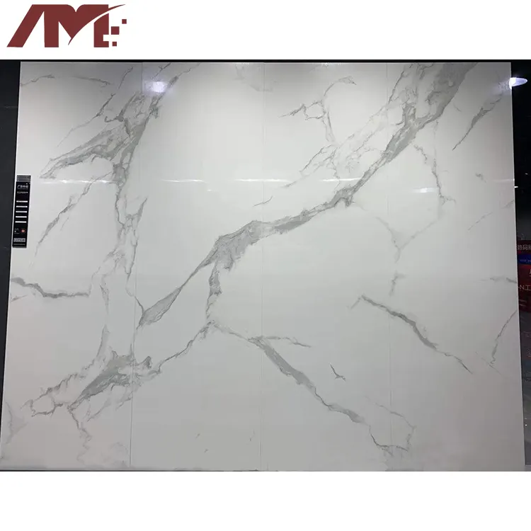 Carrara White Glossy Sintered Stone Slab 800x2600x9mm