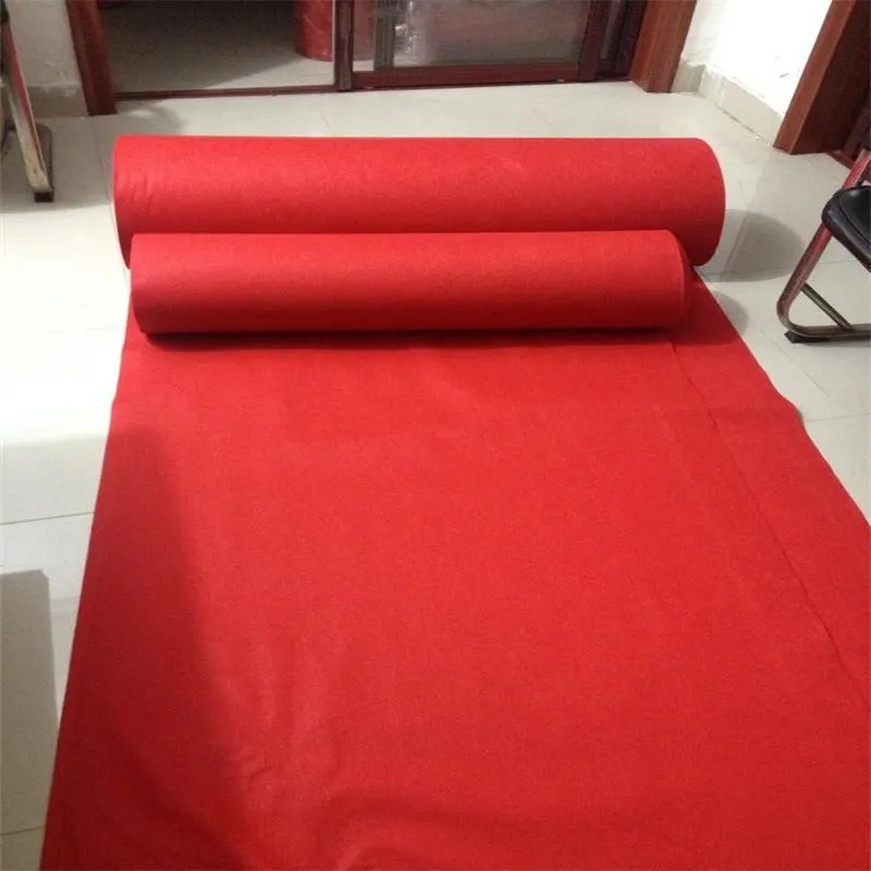 Needle-Punched Red Polyester Carpet Roll