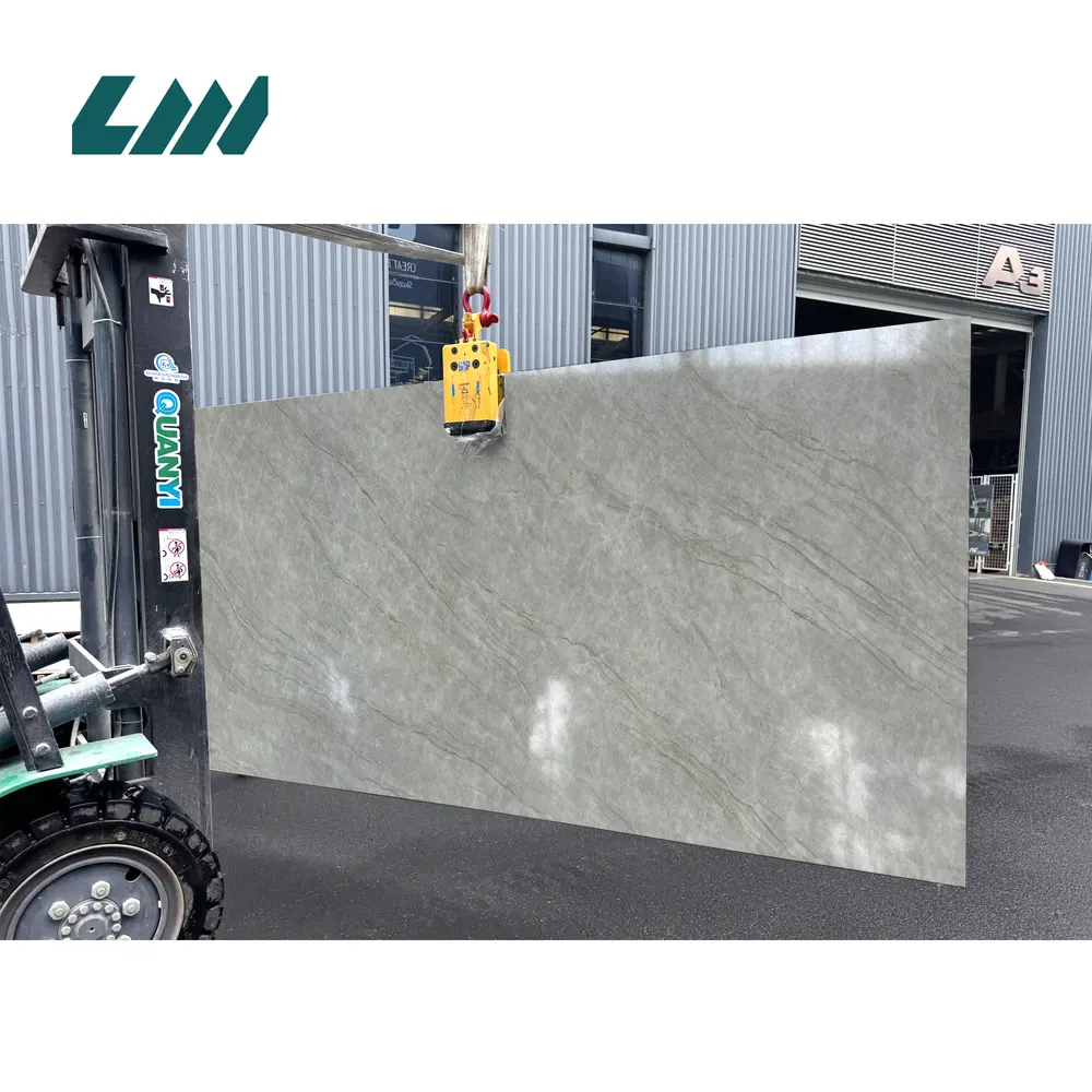 3D-Printed Beige/Gray/White Engineered Quartz Slab 3200x1600mm