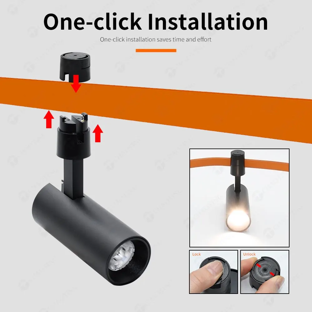 Adjustable Aluminum LED Track Spotlight 2-20W