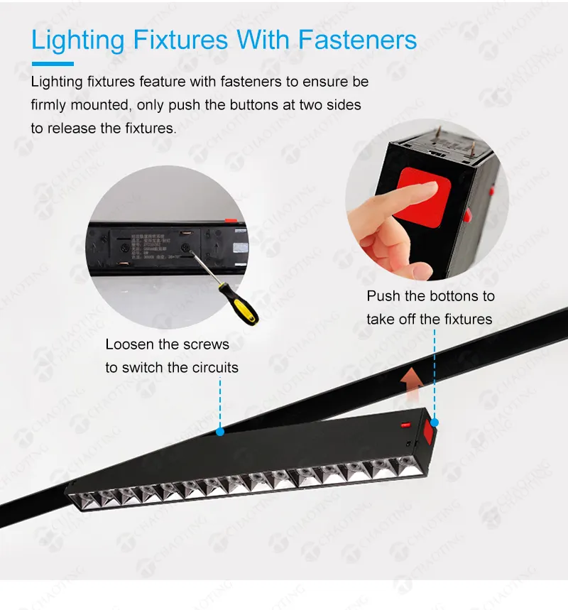 Adjustable Dimmable Magnetic COB LED Track Spotlight 8-30W 220V for 4-Wire Track
