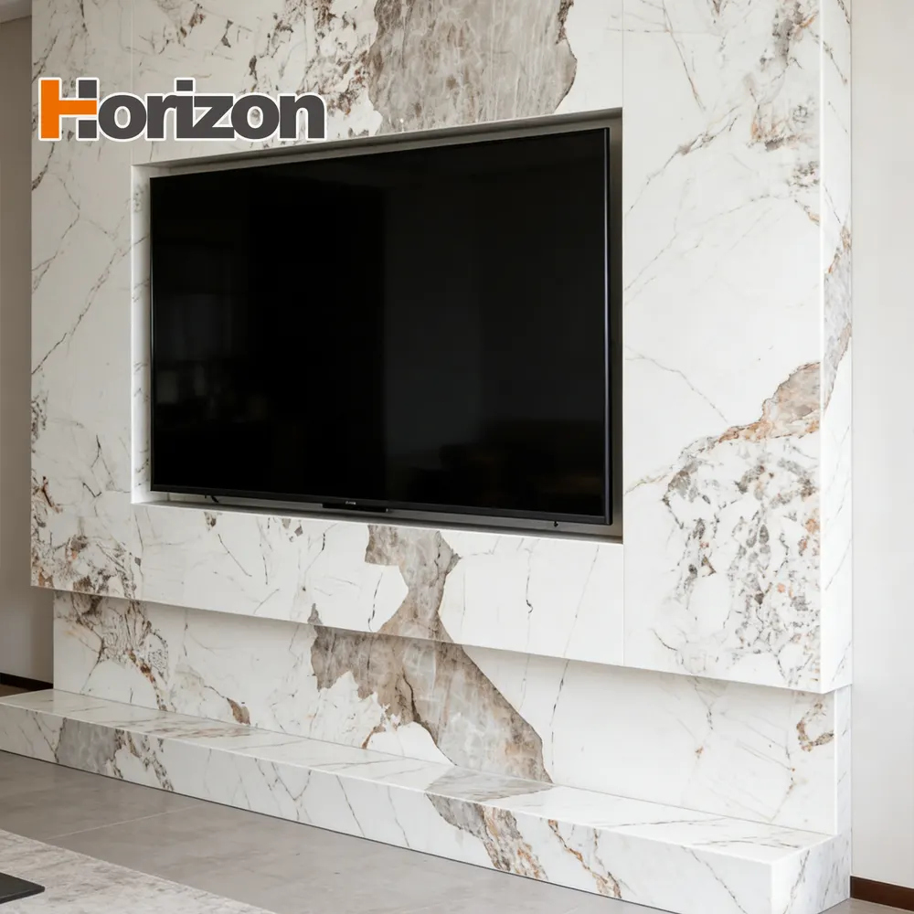 Calacatta White/Gold Sintered Stone Slab 1600x3200mm
