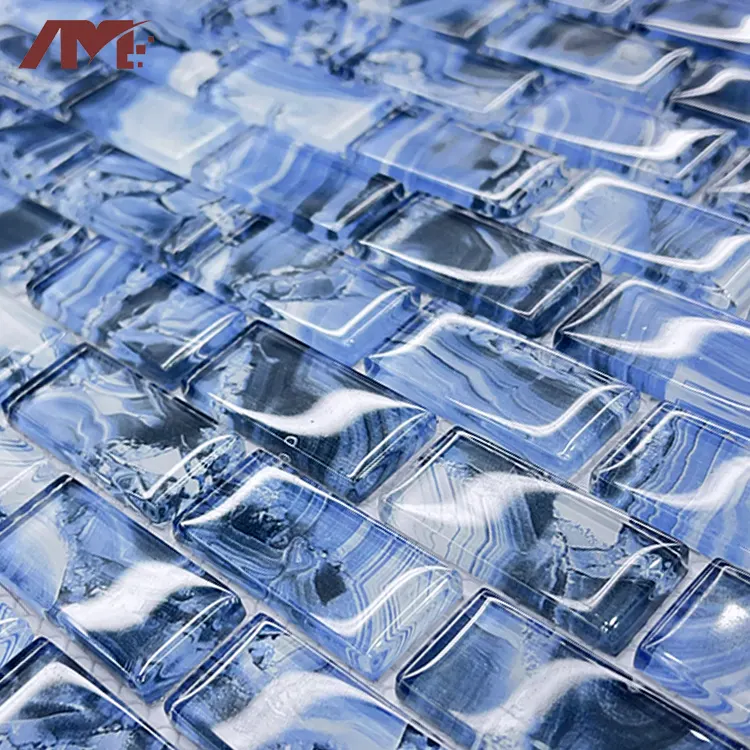 Blue Glossy Glass Mosaic Tile 320x297x5mm