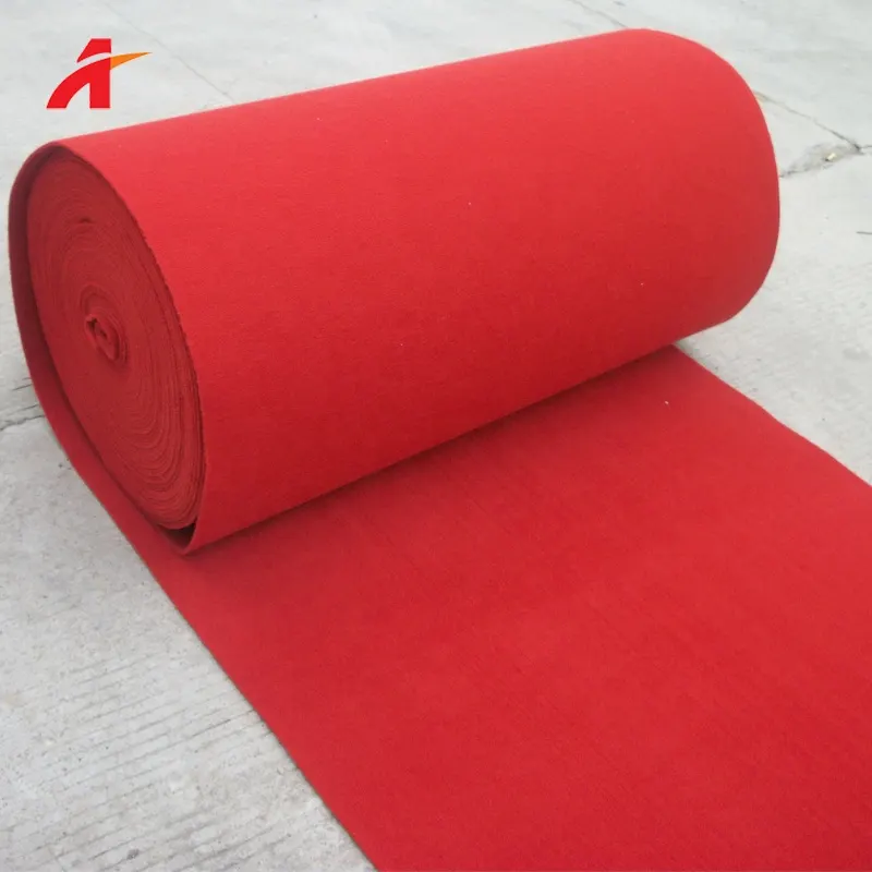 Needle-Punched Red Polyester Carpet Roll