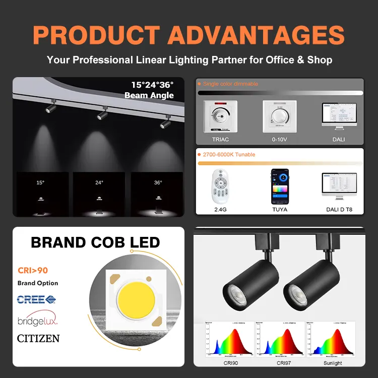 Adjustable Aluminum COB LED Track Spotlight
