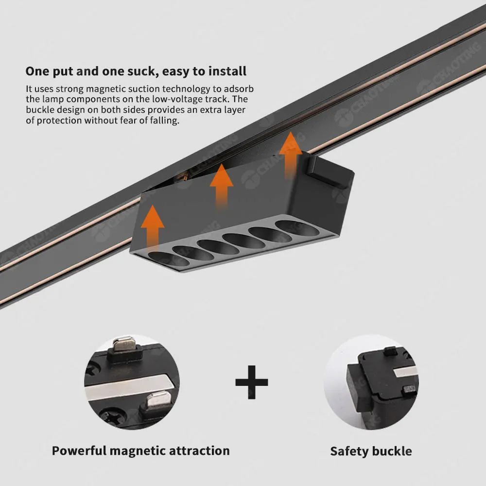 Adjustable Aluminum COB LED Track Spotlight Black 10-30W