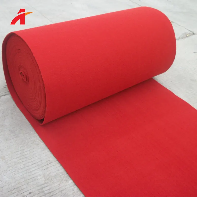Needle-Punched Red Polyester Exhibition And Event Carpet