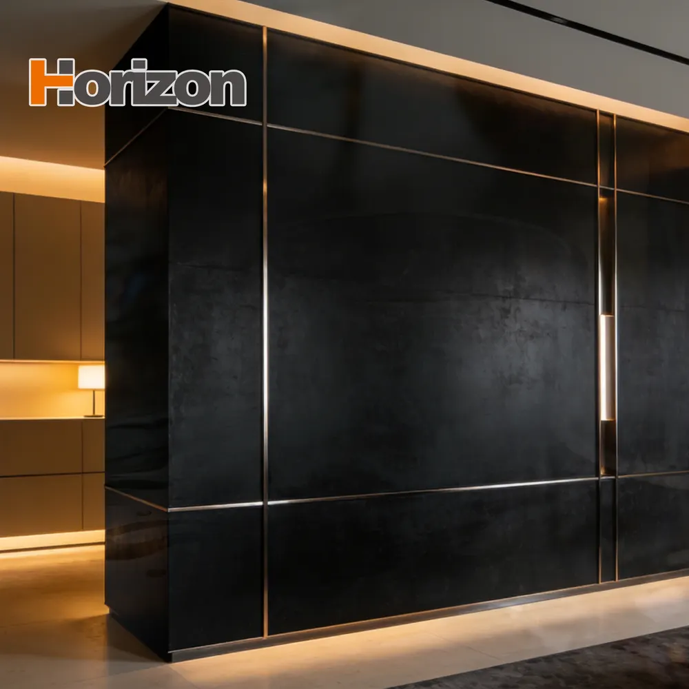 Black Sintered Stone Slab 1600x3200mm 2.5mm Thick