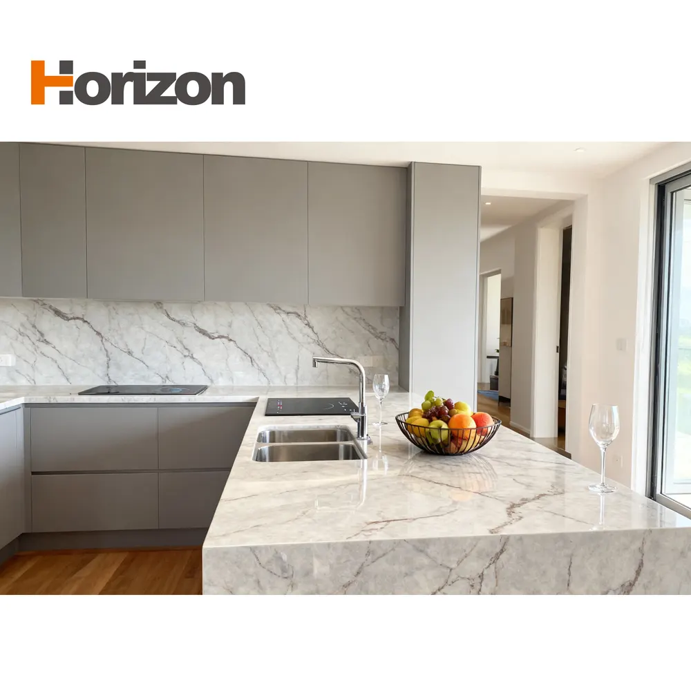 3D-Printed Calacatta White Engineered Quartz Slab