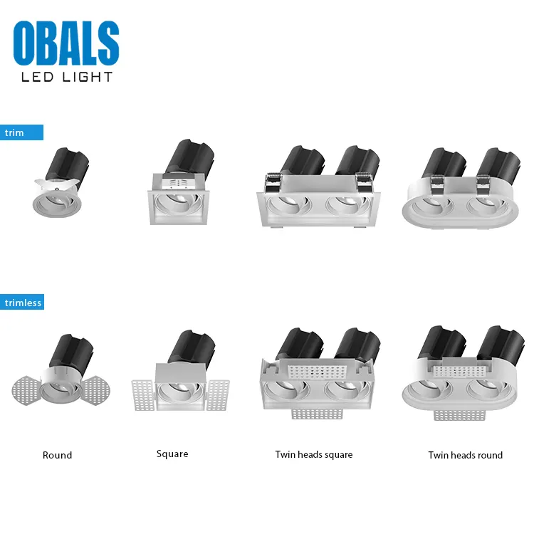 Adjustable Dimmable Recessed COB LED Downlight 7/35W IP20/IP44