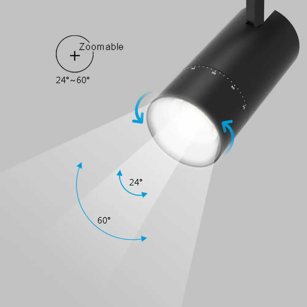 Adjustable Aluminum COB LED Track Spotlight 30W