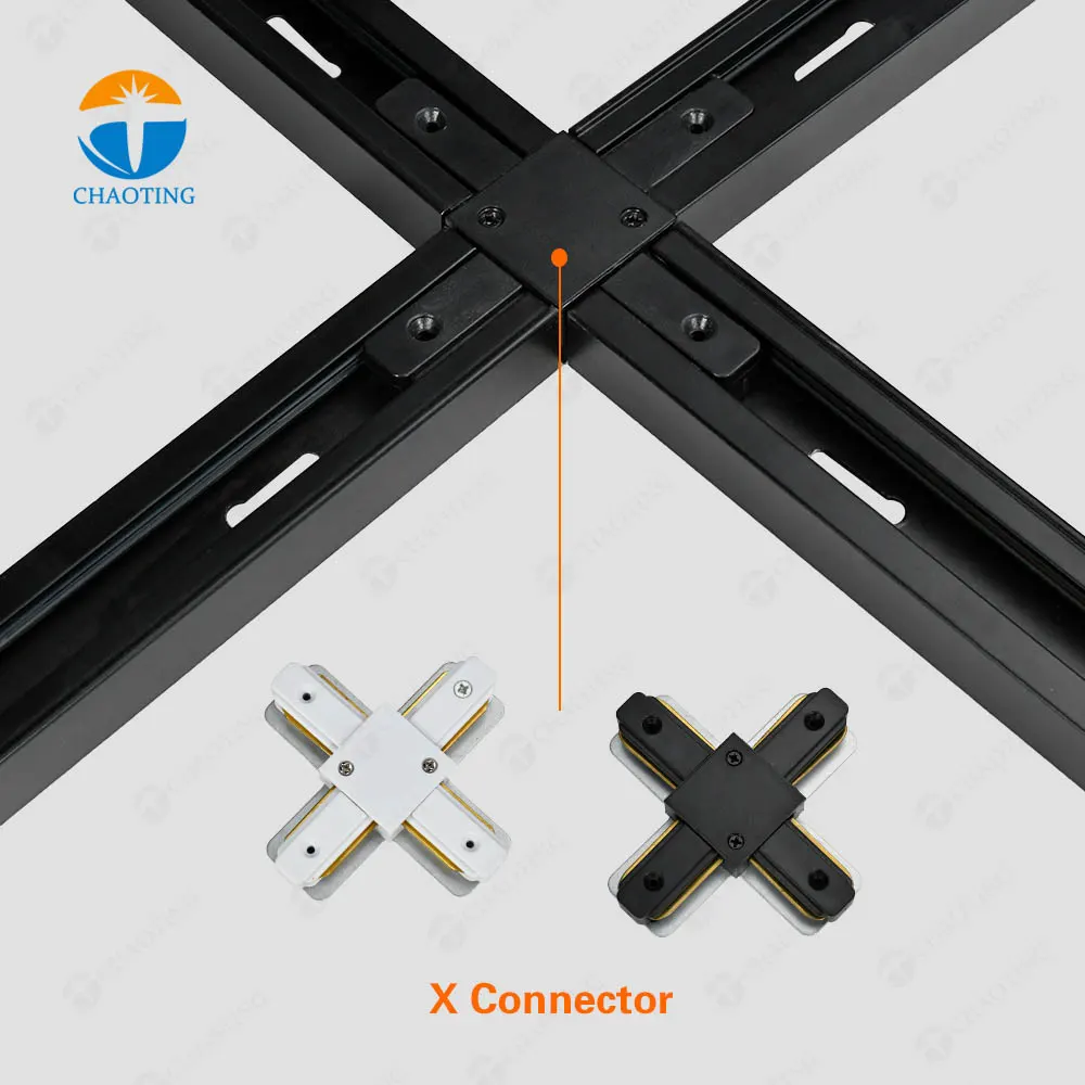 Aluminum 2-Wire T-Connector for Track Lighting