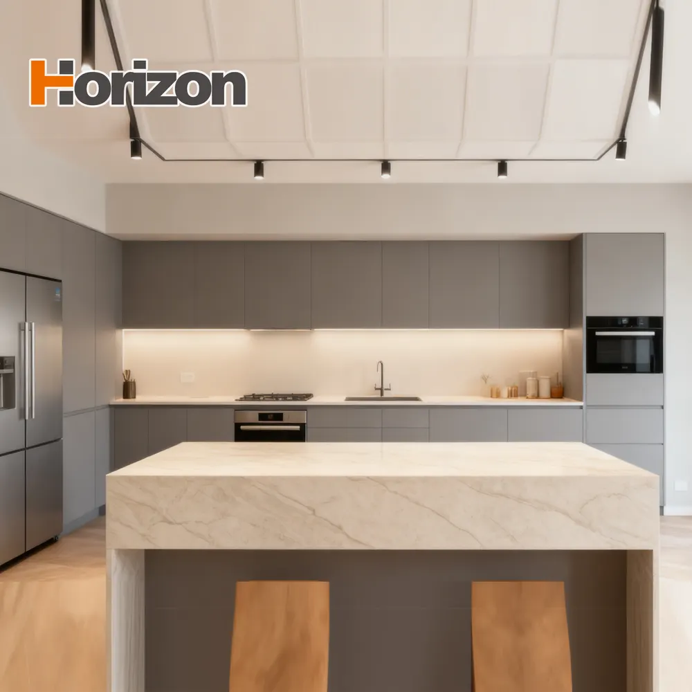 3D-Printed Gray Polished Engineered Quartz Slab