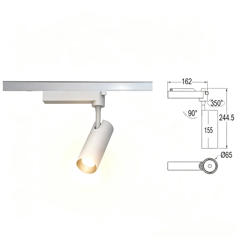 Adjustable Aluminum LED Track Spotlight 1-30W