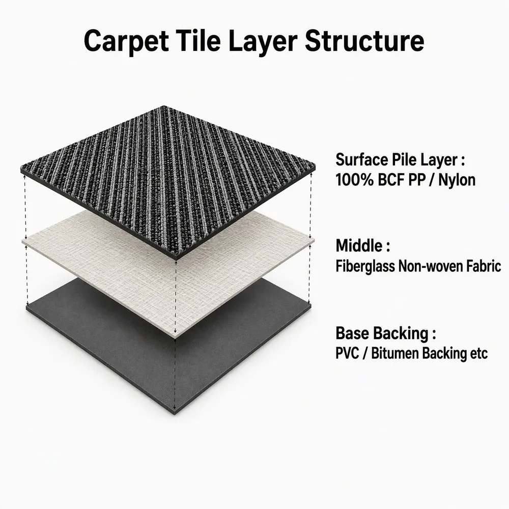 Magnetic-Backed Printed Carpet Tile 50x50cm