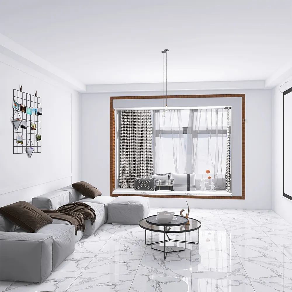 Calacatta White Porcelain Wall And Floor Tile 600x600mm