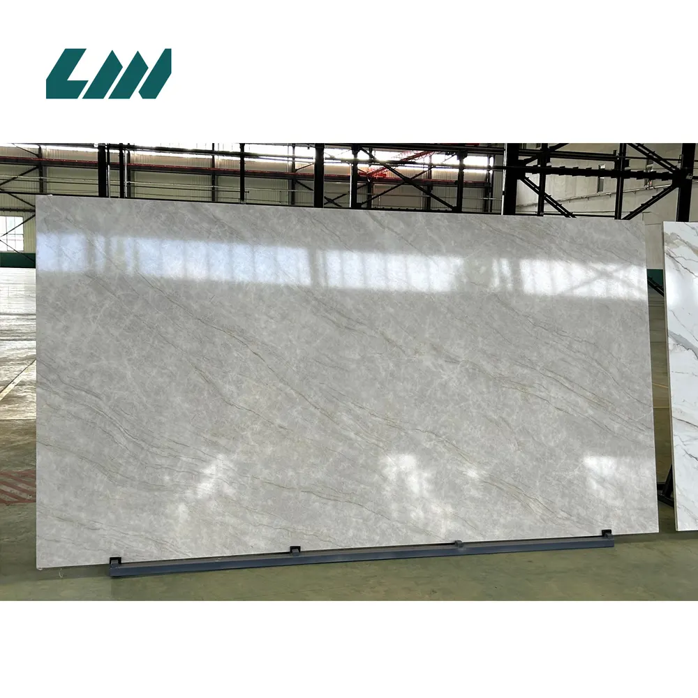 3D-Printed Beige/Gray/White Engineered Quartz Slab 3200x1600mm