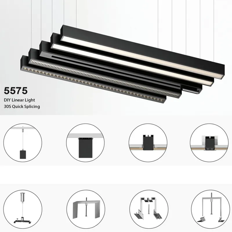 Adjustable Aluminum Linear LED Light Fixture 612x55x75mm 18-45W