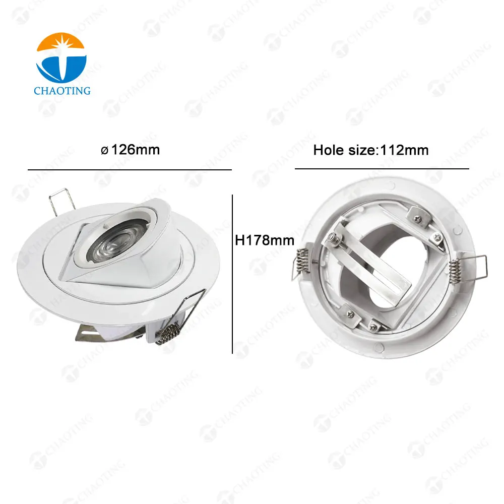 Adjustable Recessed Aluminum Downlight Housing Black/White GU10