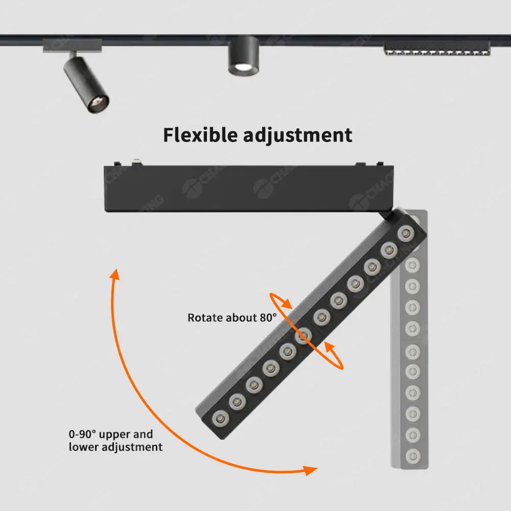 Adjustable Aluminum COB LED Track Spotlight Black 10-30W